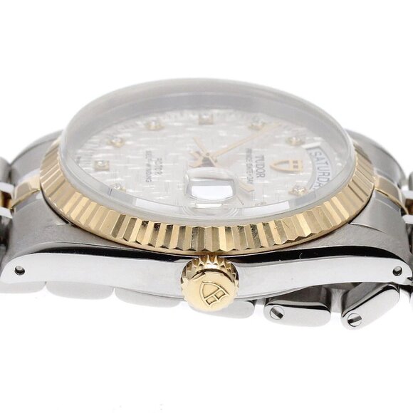 TUDOR Prince Date Day 76213 YG bezel 10P diamond Automatic Men's Watch_893553 - Picture 3 of 6